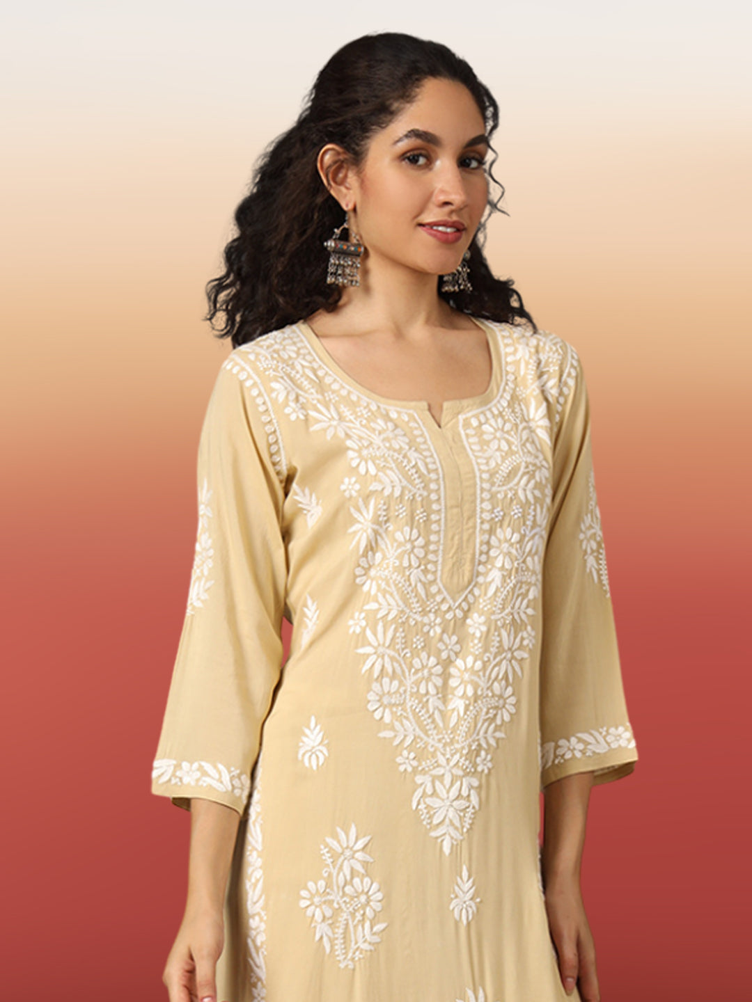 Women Hand Embroidered Chikankari Modal kurta set PC3600KS