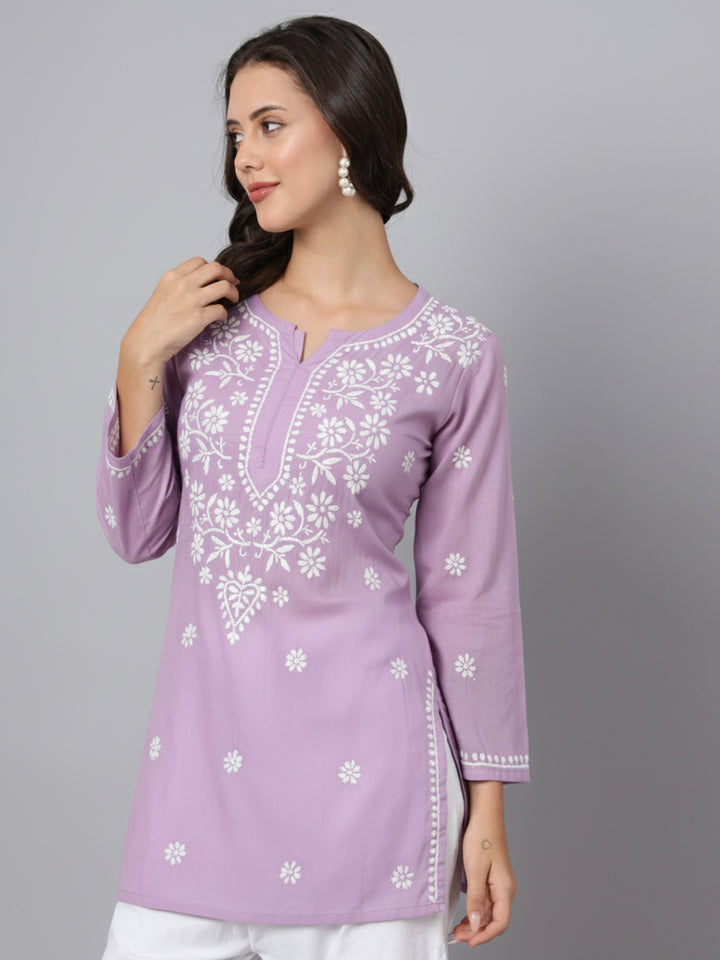 Women Hand Embroidered Chikankari Modal Kurti PC3611
