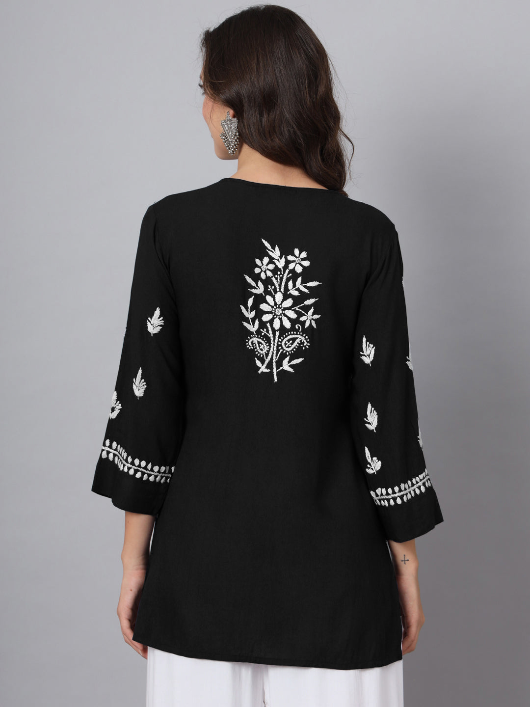 Women Hand Embroidered Rayon Chikankari Kurti PC3696