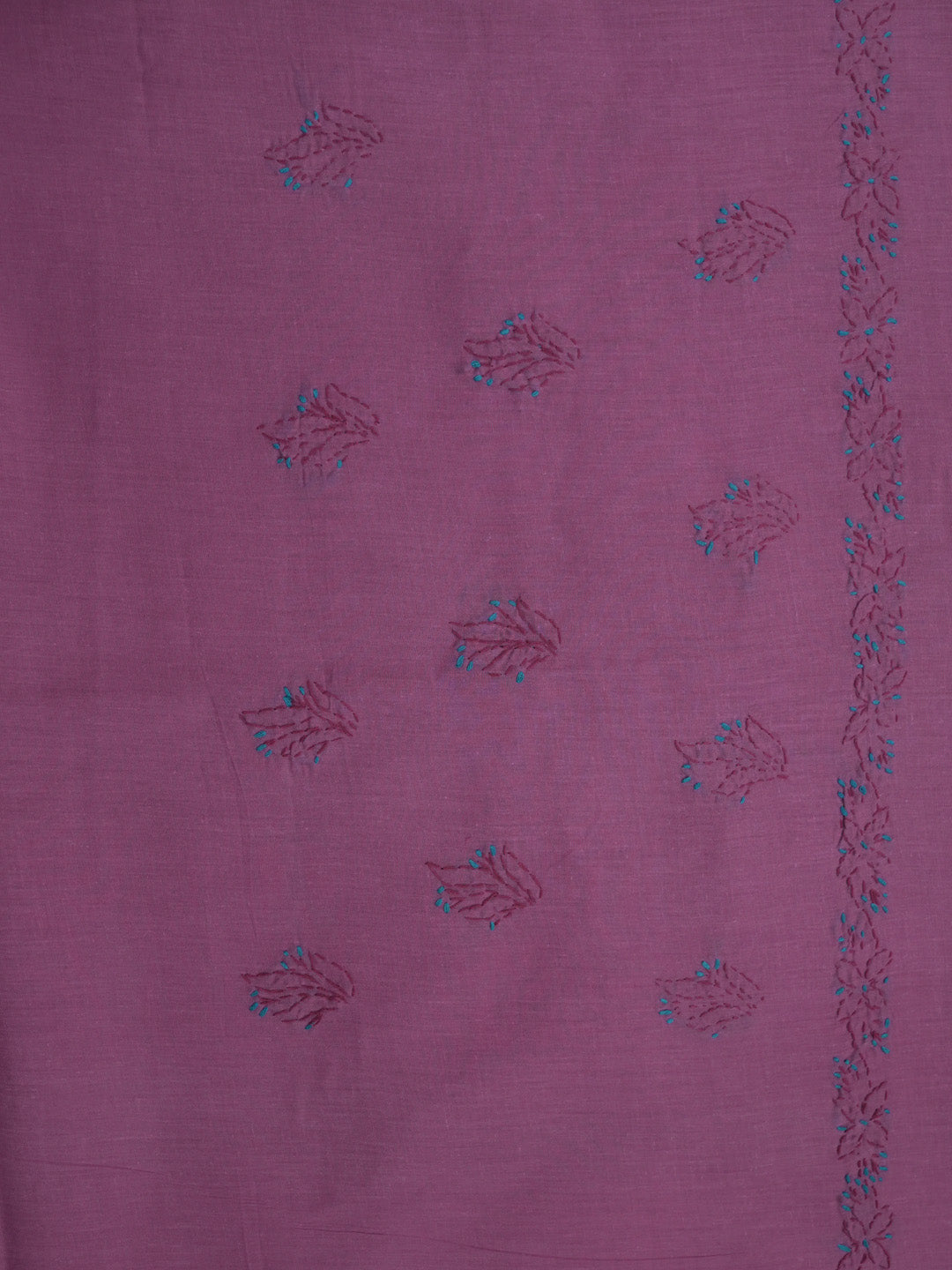 women hand embroidered chikankari cotton dressmaterial PC4120-TURQUOISE6