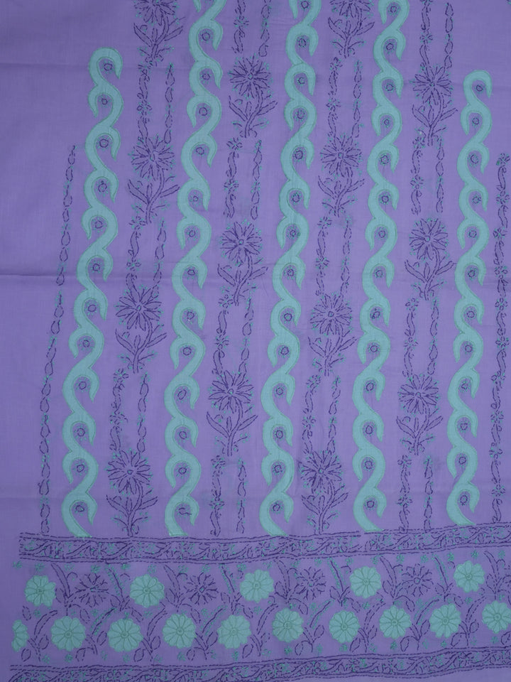 women hand embroidered chikankari cotton dressmaterial PC4120-MAUVE20