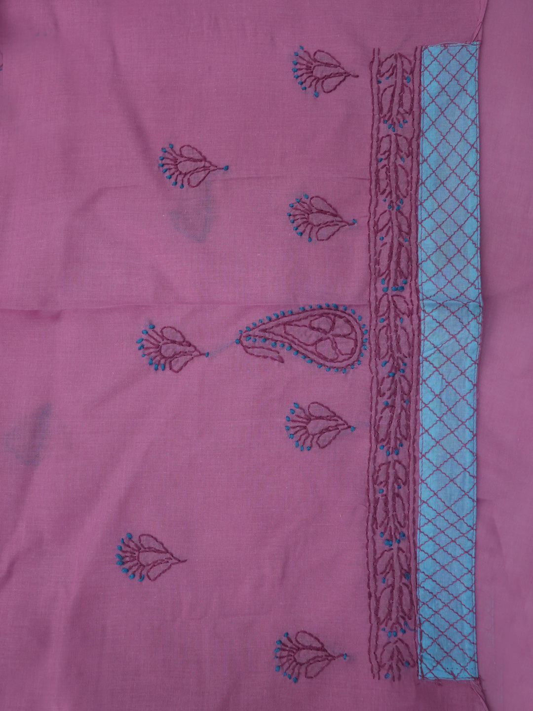 women hand embroidered chikankari cotton dressmaterial PC4120-PINK15