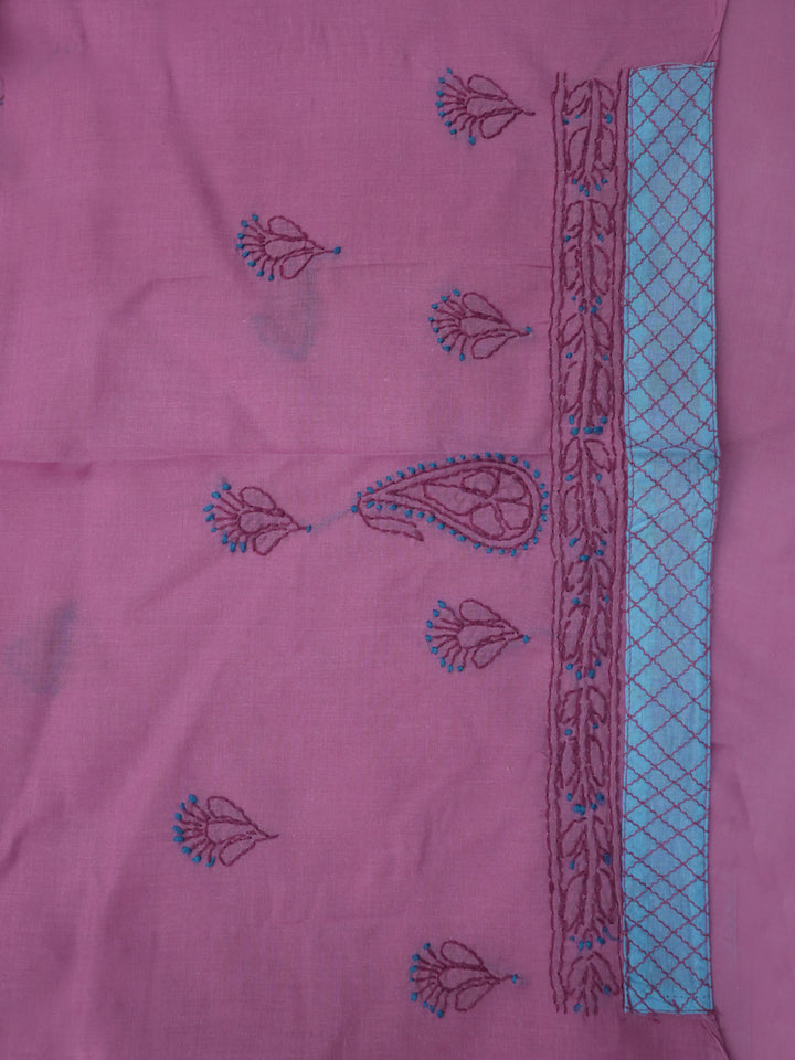 women hand embroidered chikankari cotton dressmaterial PC4120-PINK15