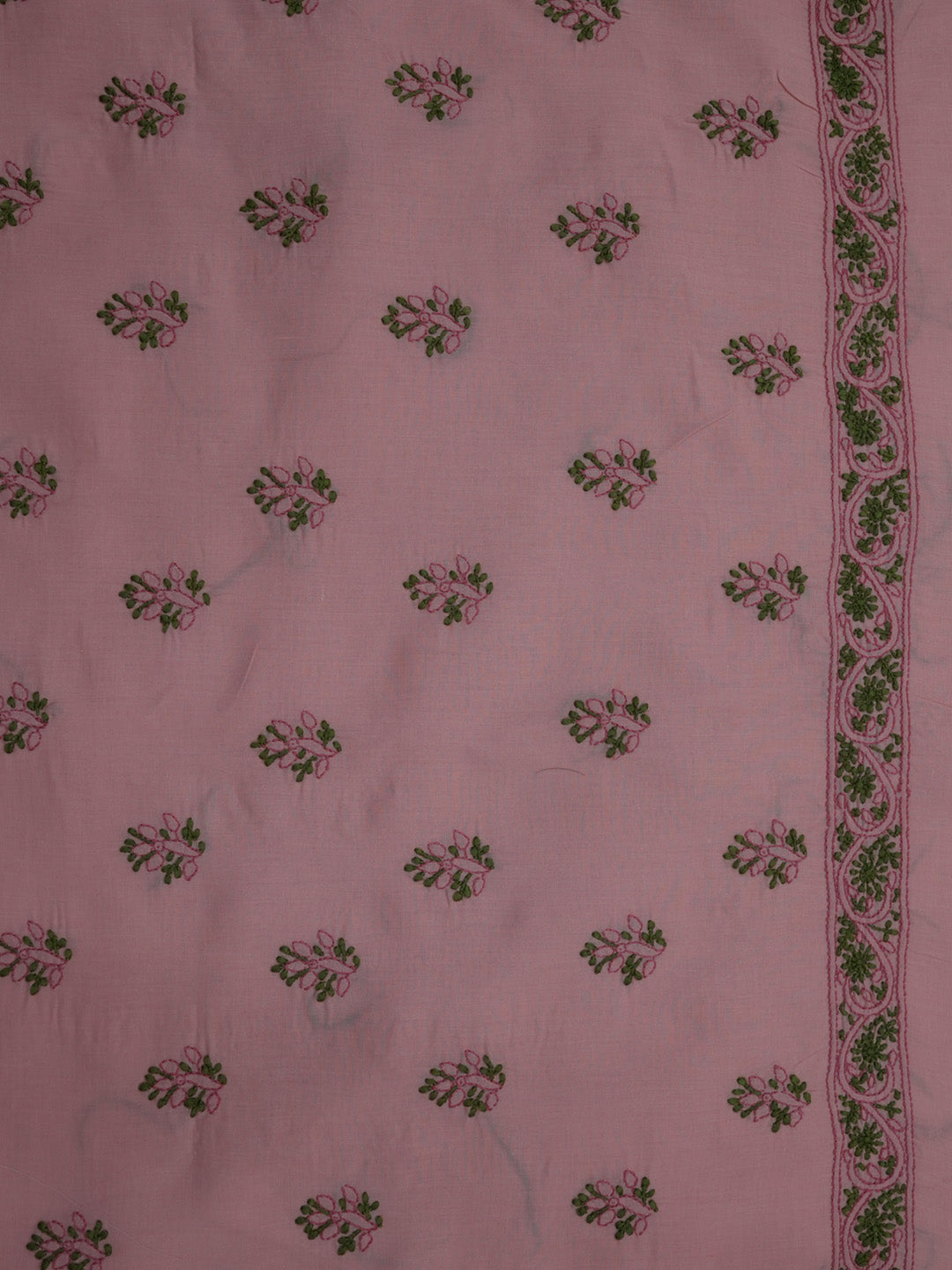 women hand embroidered chikankari cotton dressmaterial PC4120-RUST23