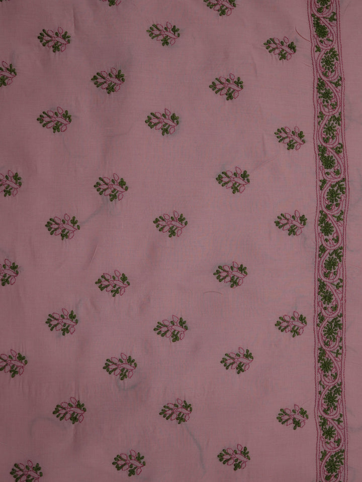 women hand embroidered chikankari cotton dressmaterial PC4120-RUST23