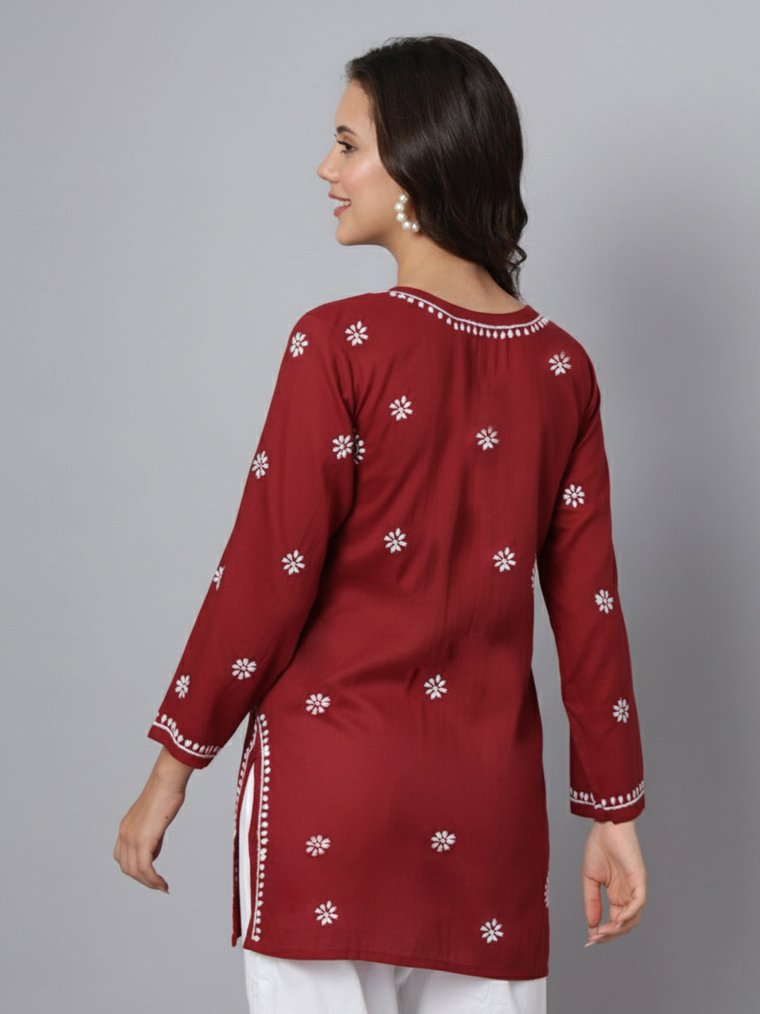Women Hand Embroidered Chikankari Modal Kurti PC3611