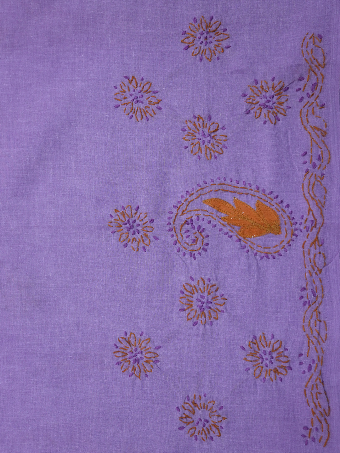 women hand embroidered chikankari cotton dressmaterial PC4120-PURPLE11