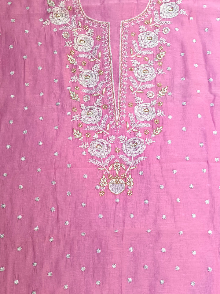 Women Hand Embroidered Chanderi Chikankari Dress Material PCSCA85205FS-PINK