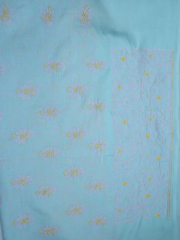 women hand embroidered chikankari cotton dressmaterial PC4120-GREY9
