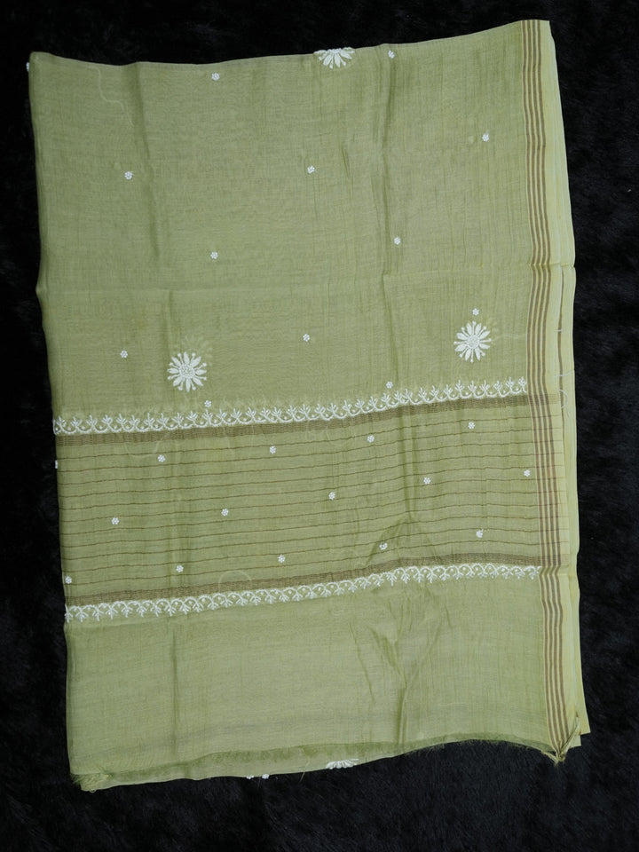 Women Hand Embroidered Chanderi Chikankari Dress Material PCSCA85203FS-PISTAGREEN