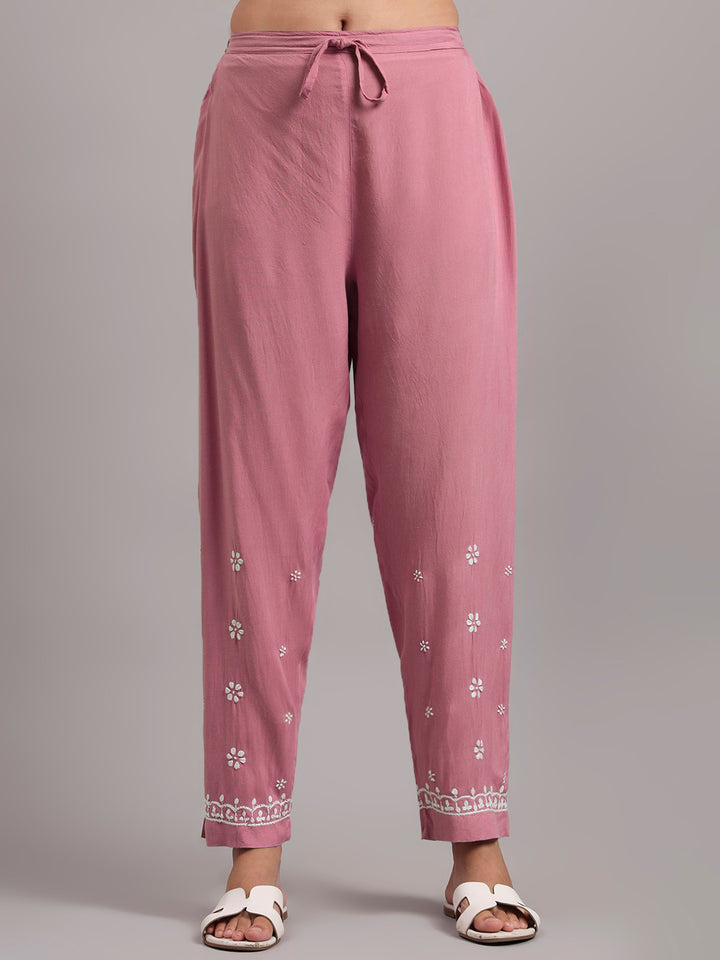 Women Hand Embroidered Chikankari Rayon kurta set PC4076KS