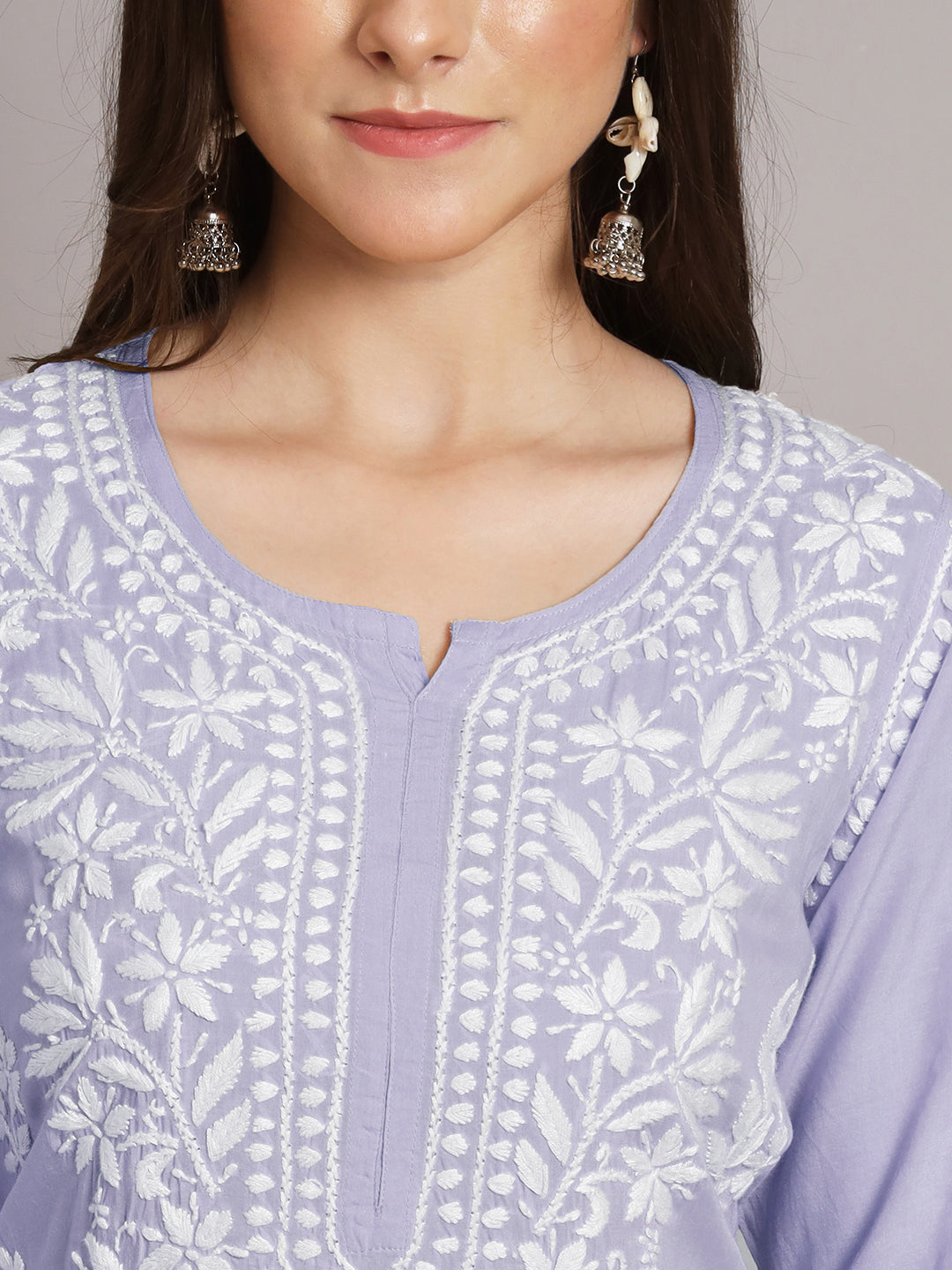 Women Hand Embroidered Chikankari Modal Straight Kurta- PC3659 Mauve
