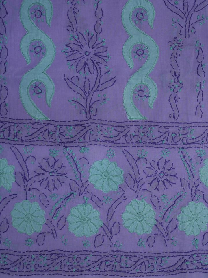 women hand embroidered chikankari cotton dressmaterial PC4120-MAUVE20