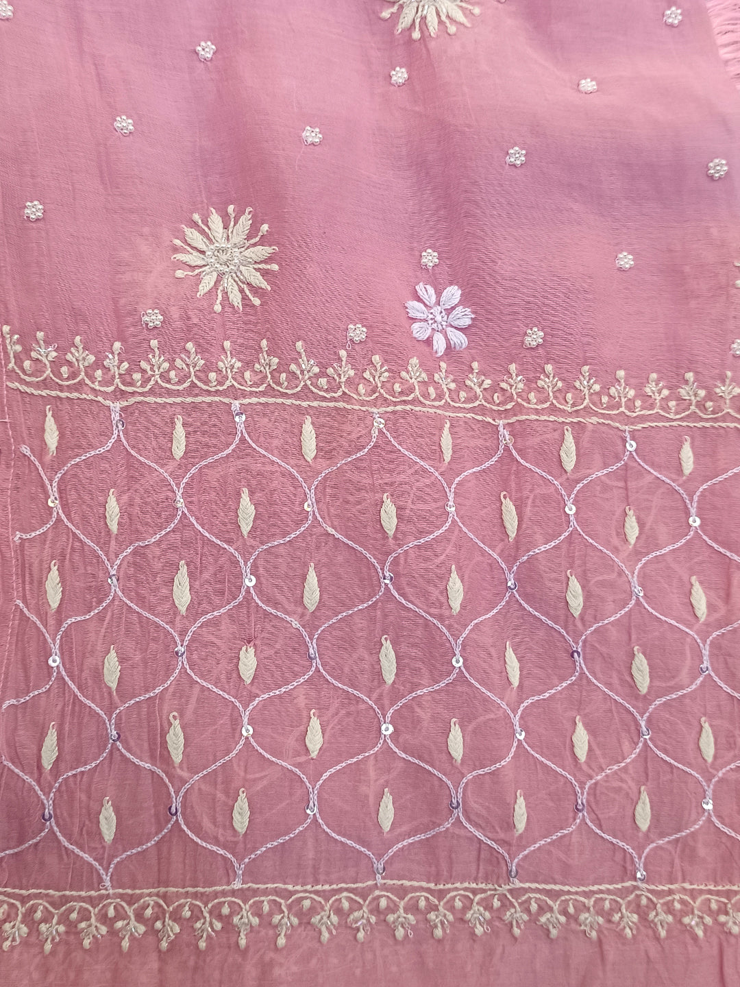 Women Hand Embroidered Chanderi Chikankari Dress Material PCSCA85201FS-PINK
