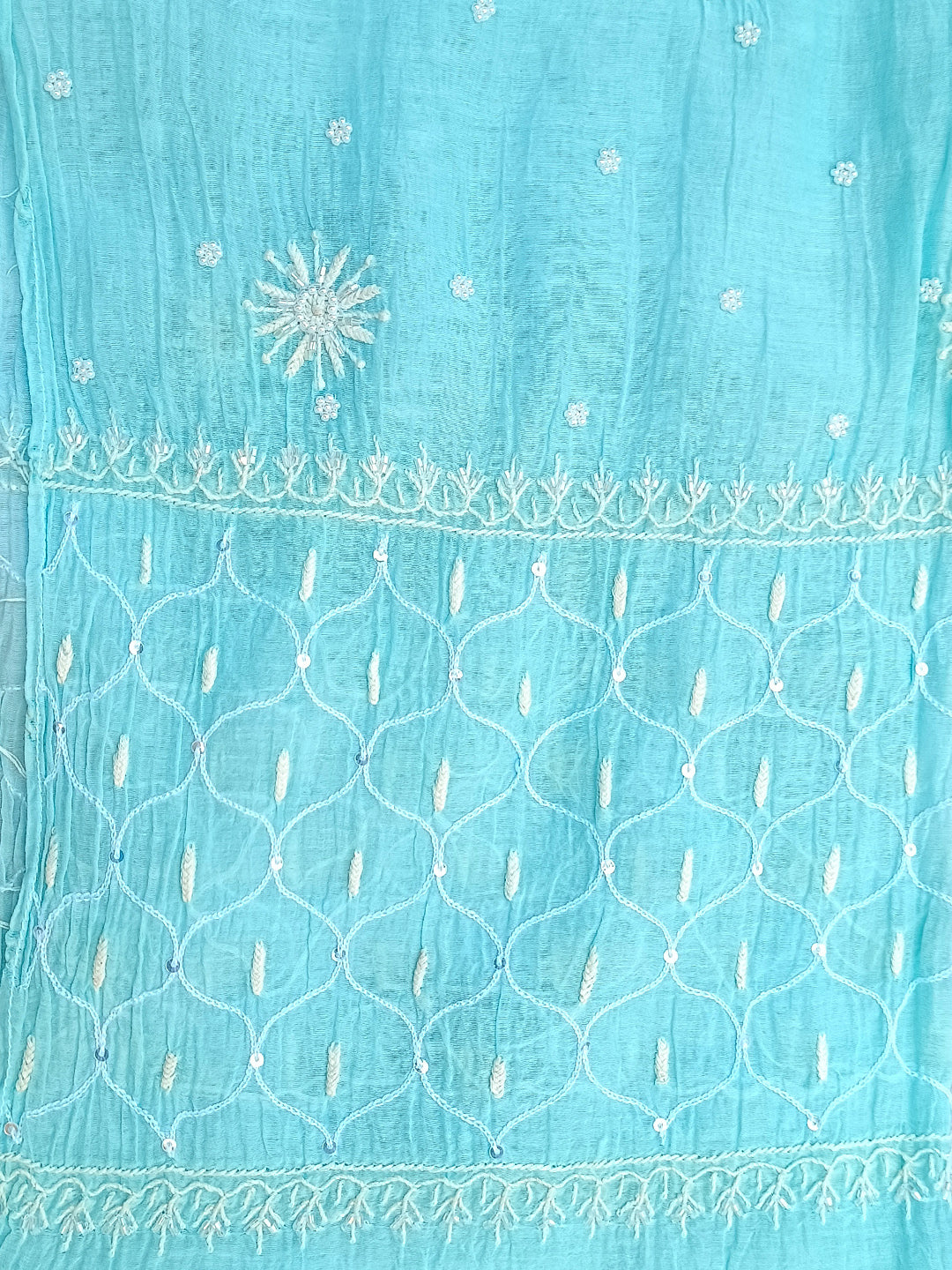 Women Hand Embroidered Chanderi Chikankari Dress Material PCSCA85201FS-BLUE