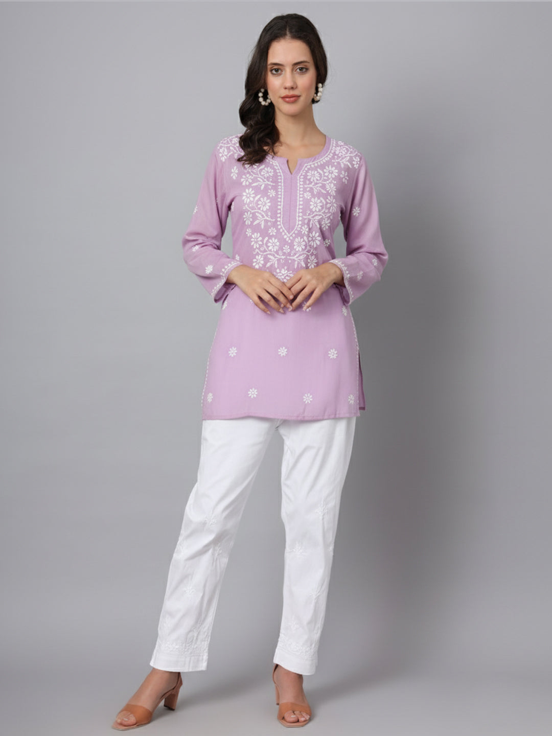Women Hand Embroidered Chikankari Modal Kurti PC3611