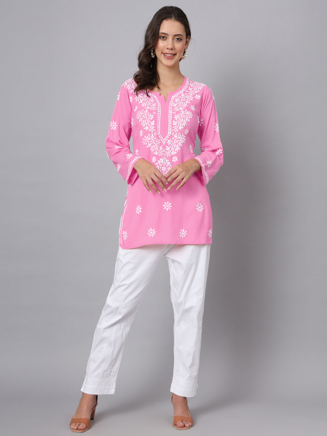 Women Hand Embroidered Chikankari Modal Kurti PC3611
