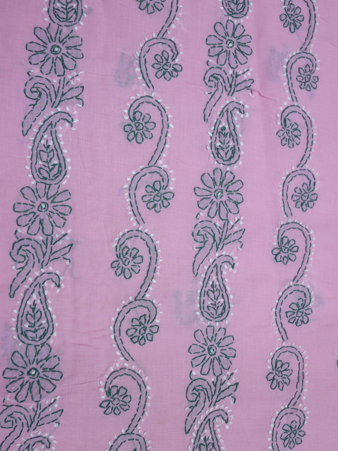 women hand embroidered chikankari cotton dressmaterial PC4120-BABYPINK10