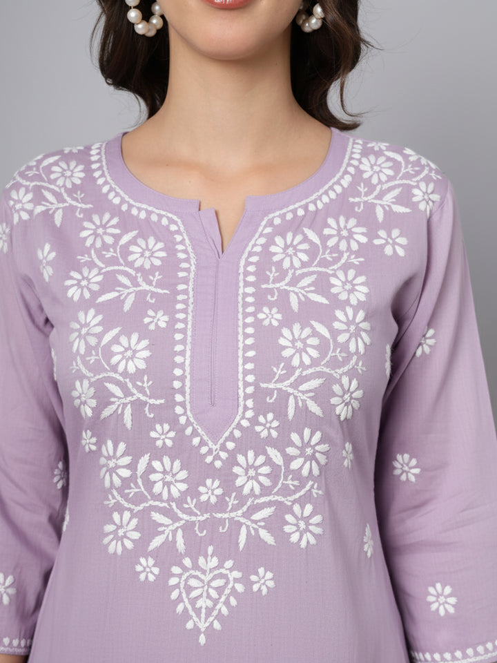 Women Hand Embroidered Chikankari Modal Kurti PC3611