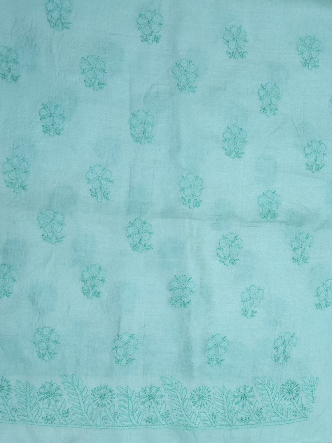 women hand embroidered chikankari cotton dressmaterial PC4120-SEAGREEN7