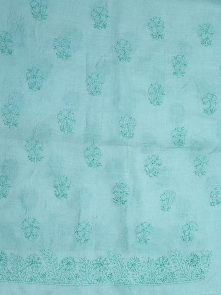 women hand embroidered chikankari cotton dressmaterial PC4120-SEAGREEN7
