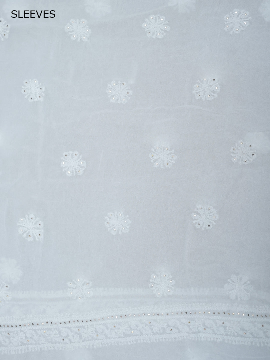 Women Hand Embroidered Chikankari Viscose Georgette Dressmaterial PC4124-WHITE10