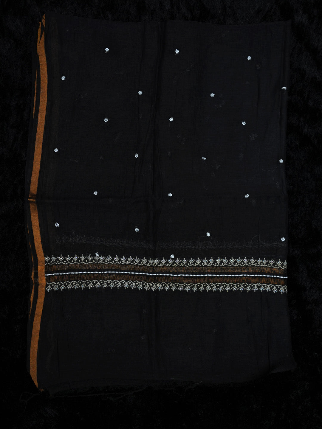 Women Hand Embroidered Chanderi Chikankari Dress Material PCSCA85205FS-BLACK