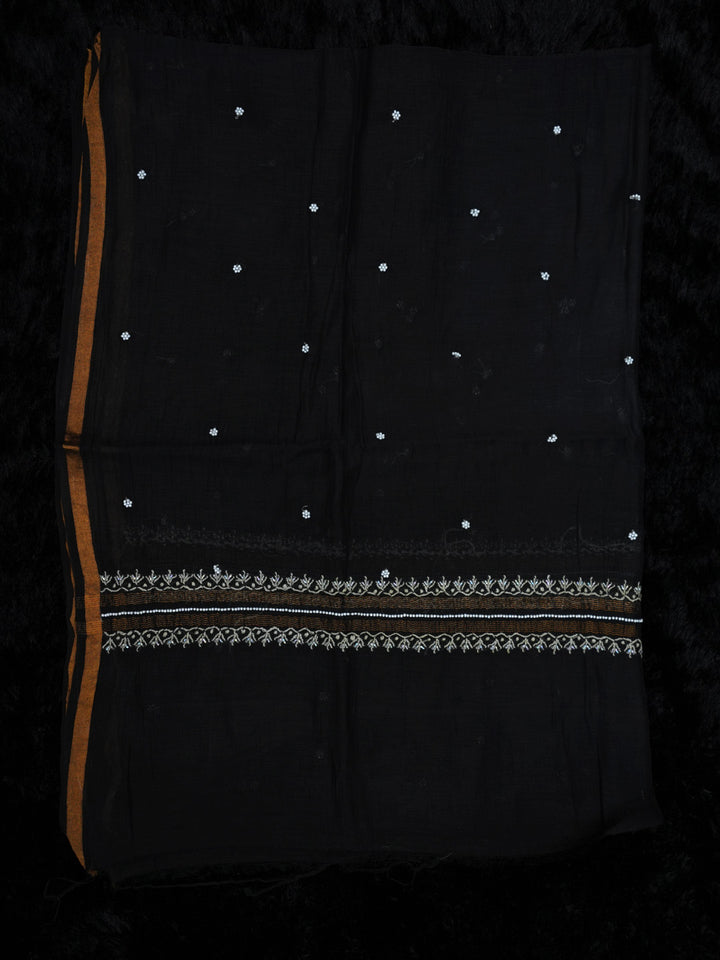 Women Hand Embroidered Chanderi Chikankari Dress Material PCSCA85205FS-BLACK