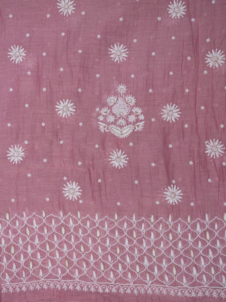 Women Hand Embroidered Chanderi Chikankari Dress Material PCSCA85201FS-BABYPINK