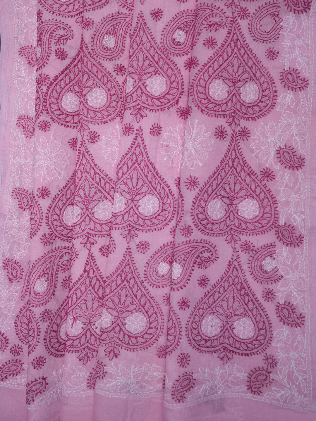 Hand Embroidered Chikankari Cotton Saree PCSAR01 Pink