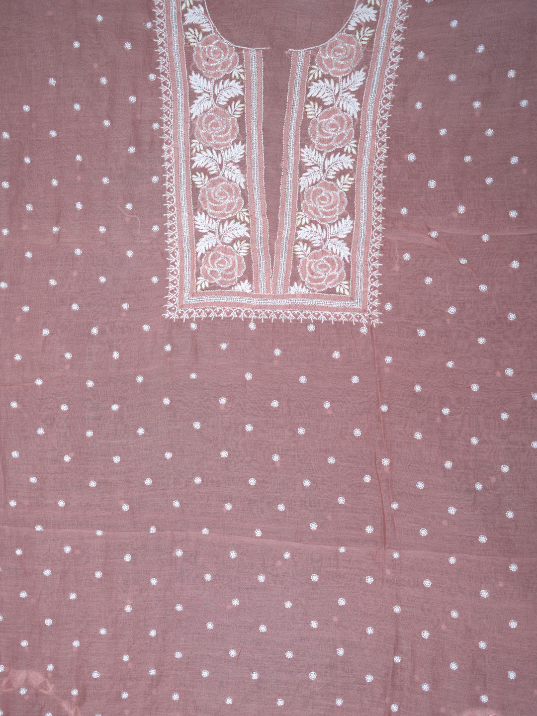 Women Hand Embroidered Chanderi Chikankari Dress Material PCSCA85205FS-PEACH