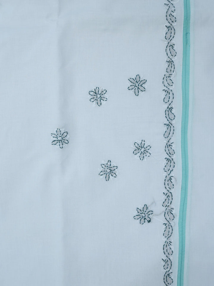 women hand embroidered chikankari cotton dressmaterial PC4120-LIGHTSEAGREEN25