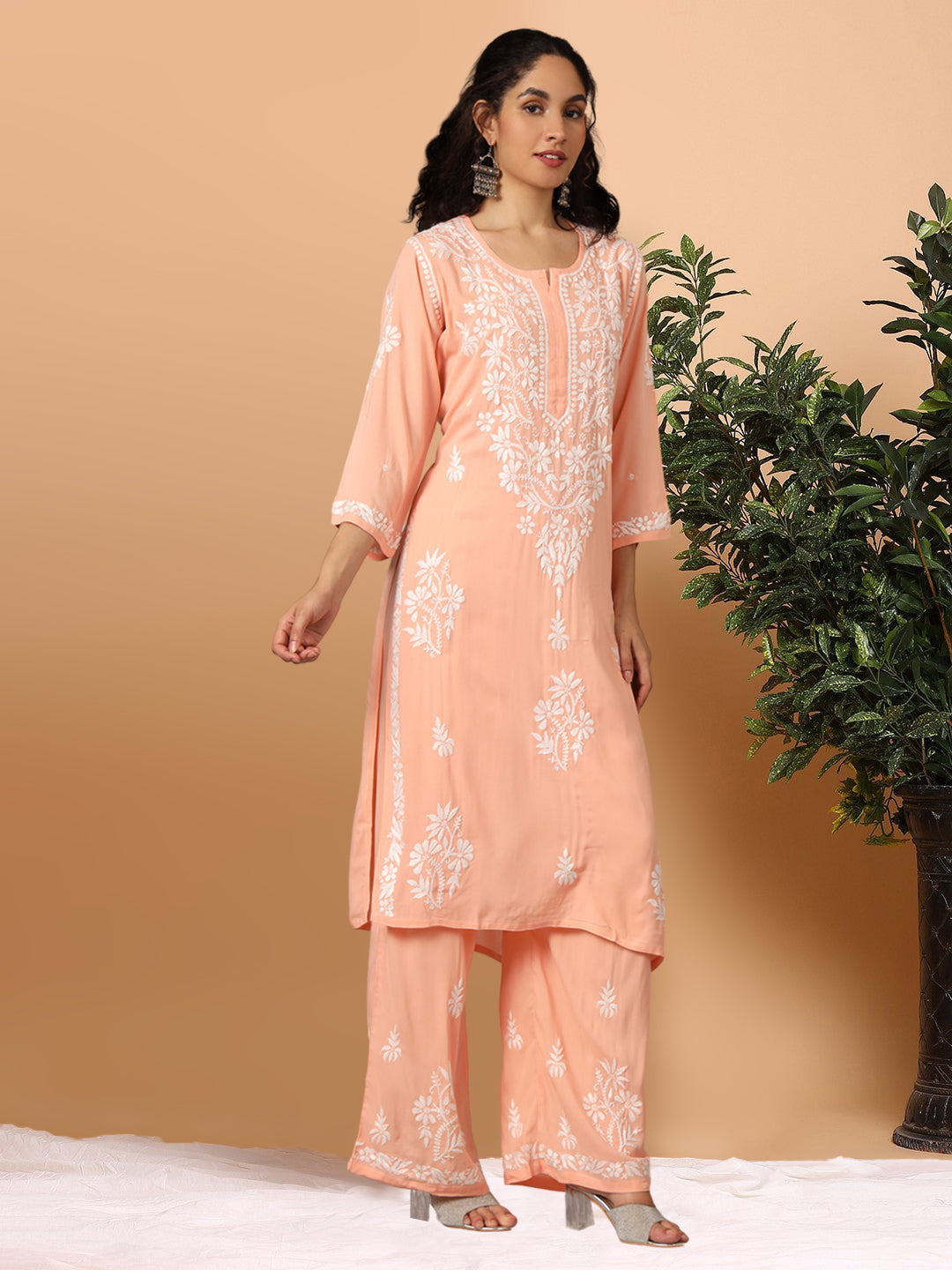 Women Hand Embroidered Chikankari Modal kurta set PC3600KS