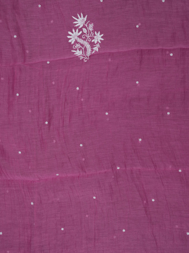 Women Hand Embroidered Chanderi Chikankari Dress Material PCSCA85205FS-HOTPINK