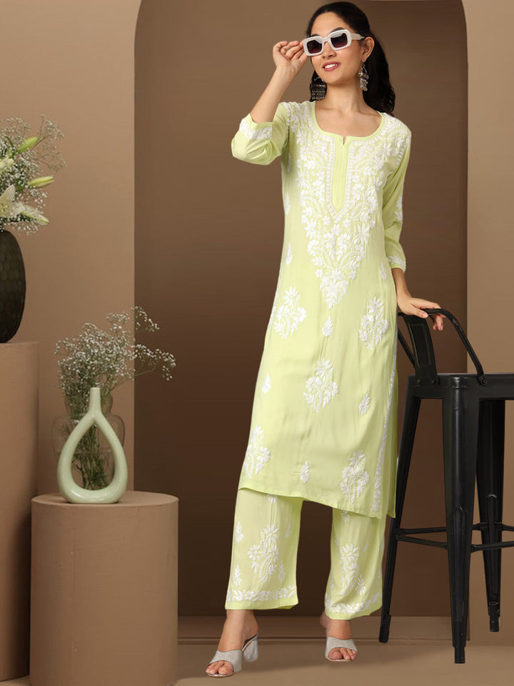 Women Hand Embroidered Chikankari Modal kurta set PC3600KS