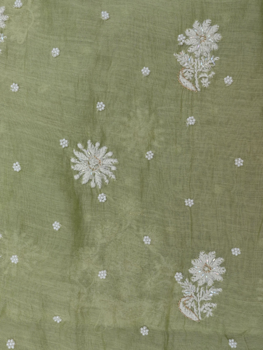 Women Hand Embroidered Chanderi Chikankari Dress Material PCSCA85203FS-PISTAGREEN