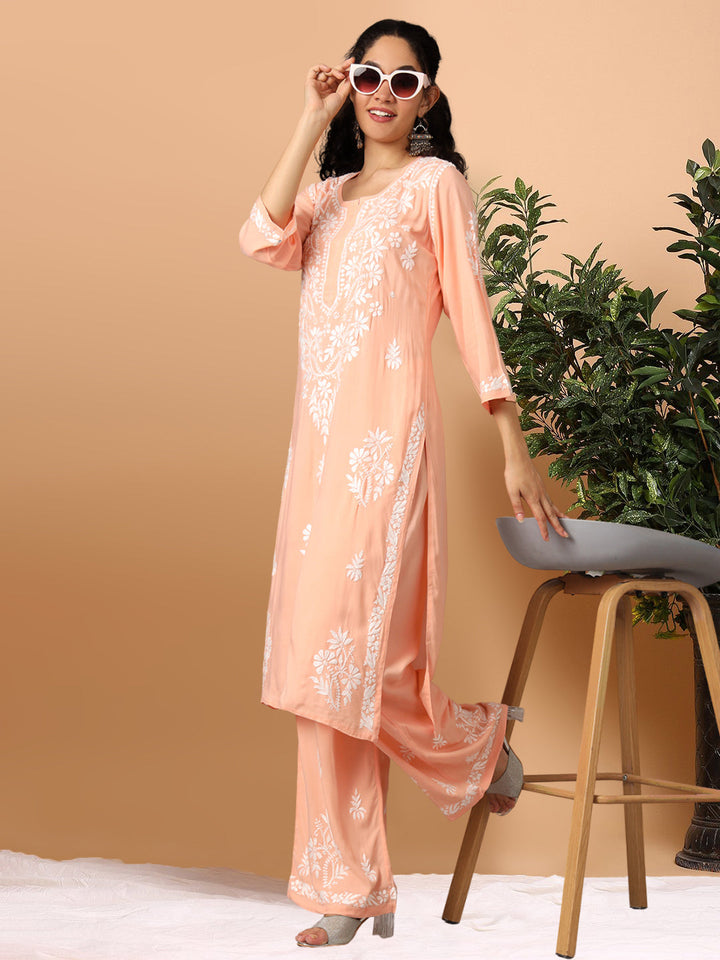 Women Hand Embroidered Chikankari Modal kurta set PC3600KS