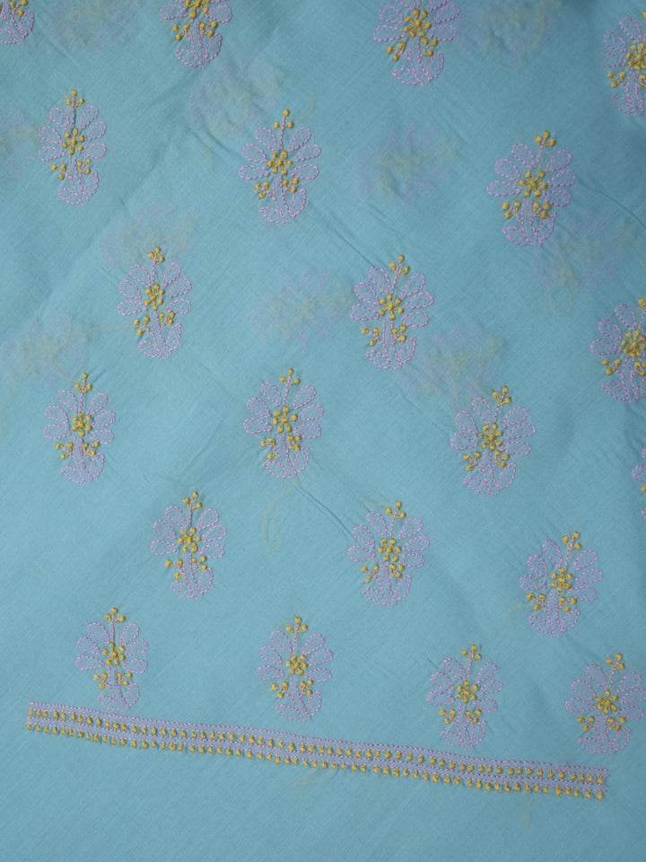 women hand embroidered chikankari cotton dressmaterial PC4120-GREY9