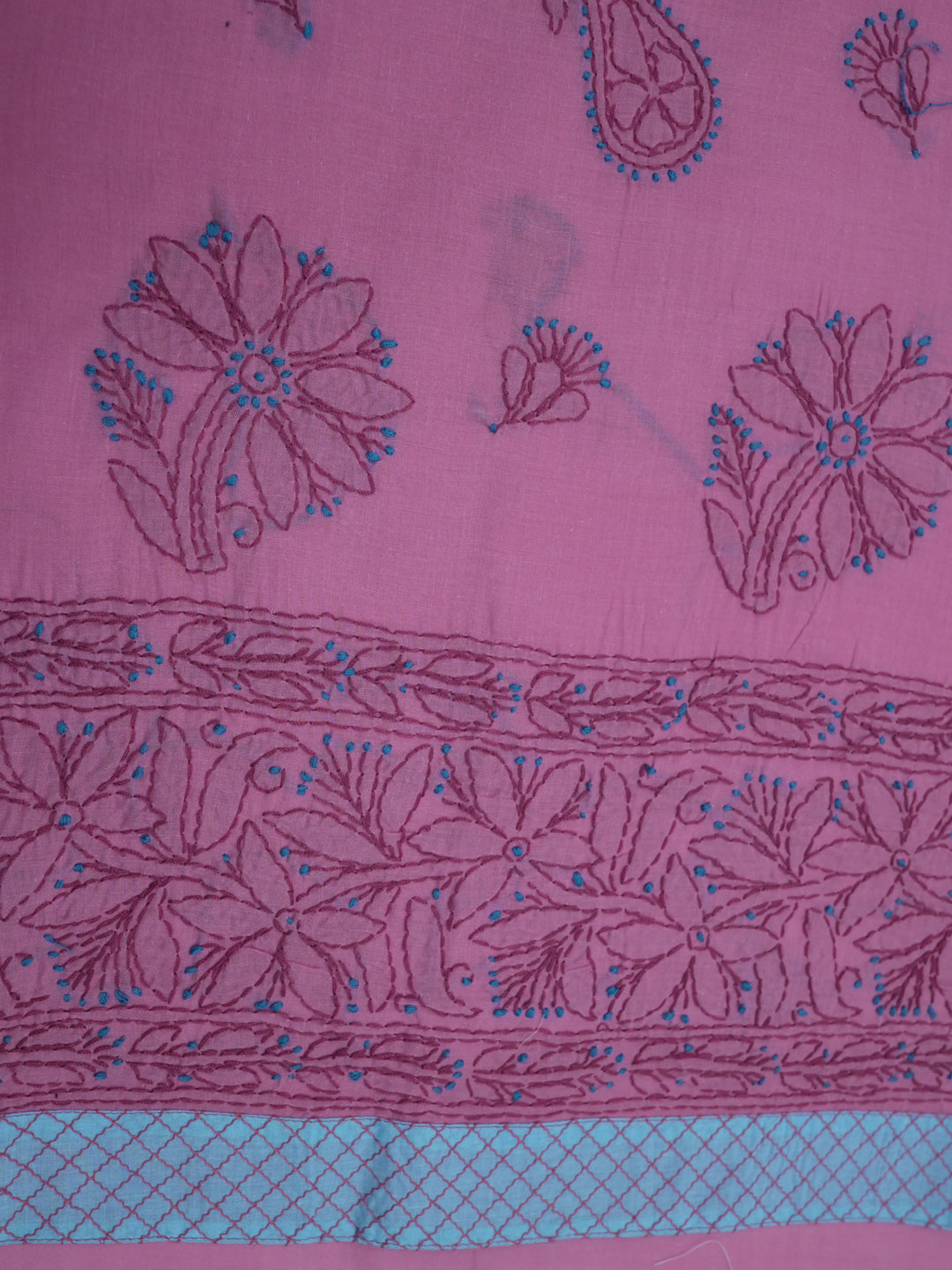 women hand embroidered chikankari cotton dressmaterial PC4120-PINK15