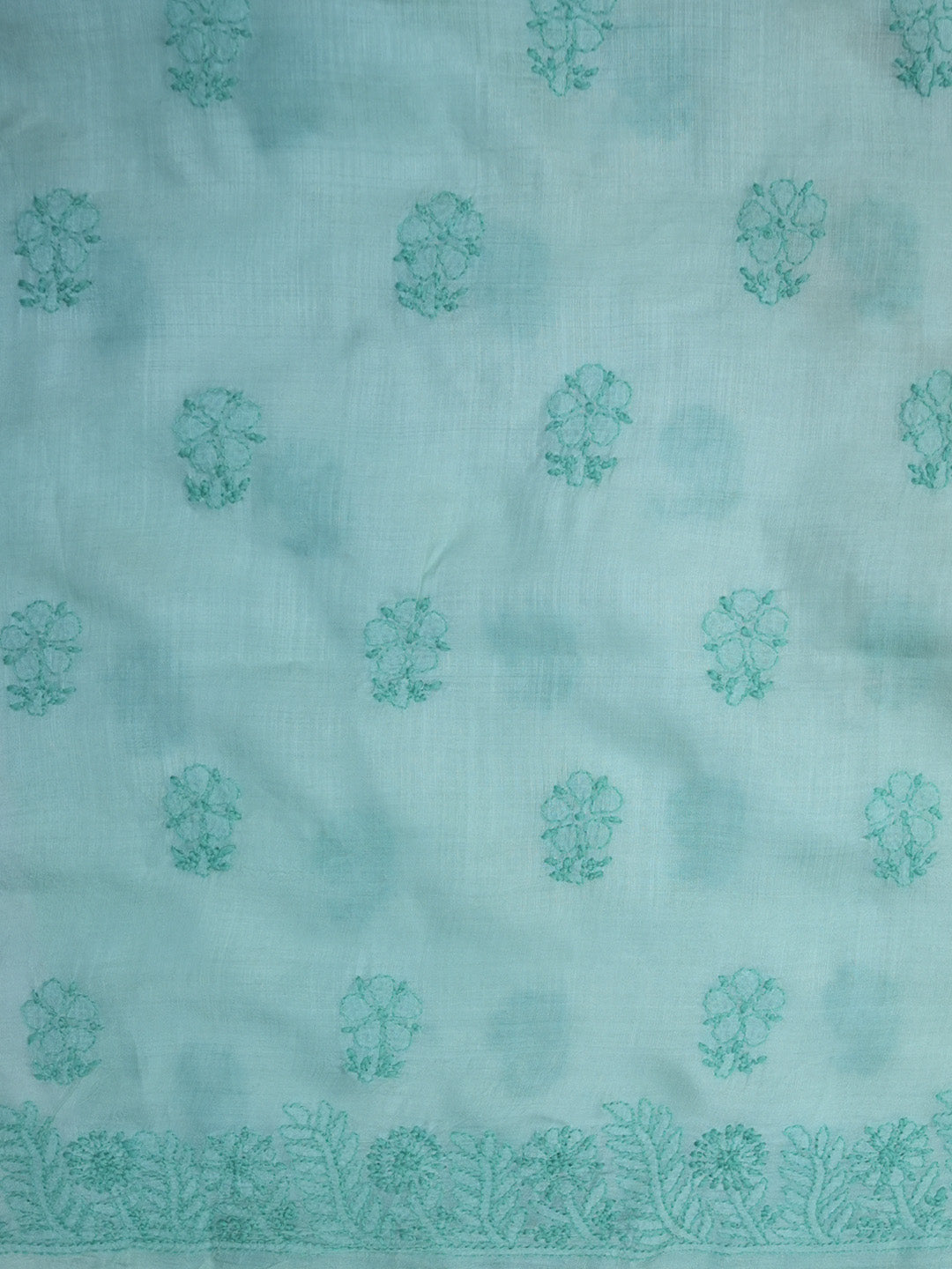 women hand embroidered chikankari cotton dressmaterial PC4120-SEAGREEN7