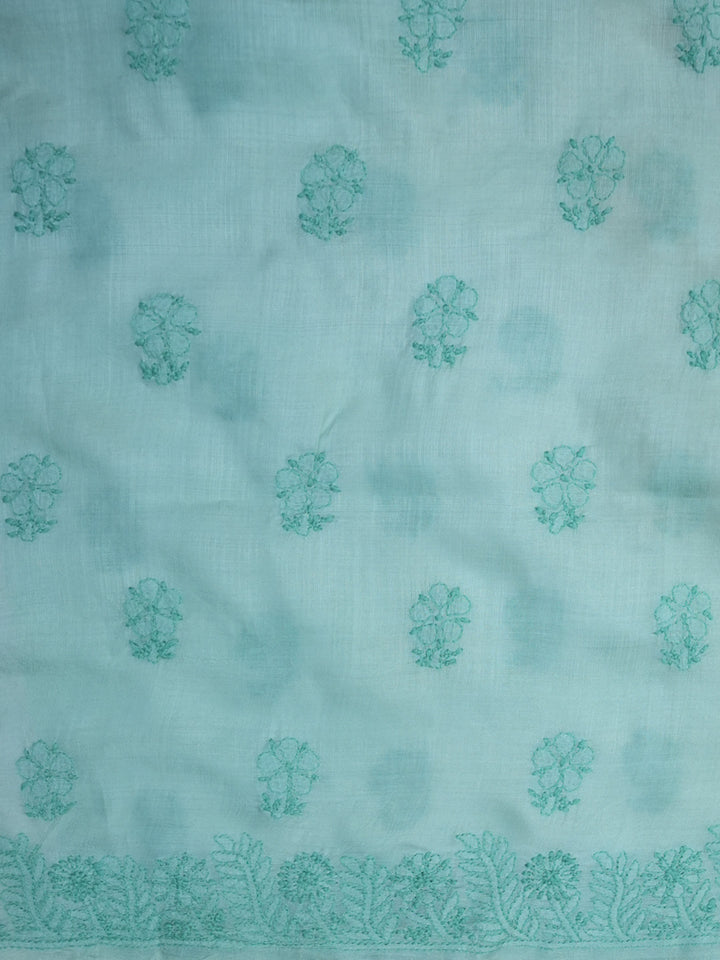 women hand embroidered chikankari cotton dressmaterial PC4120-SEAGREEN7