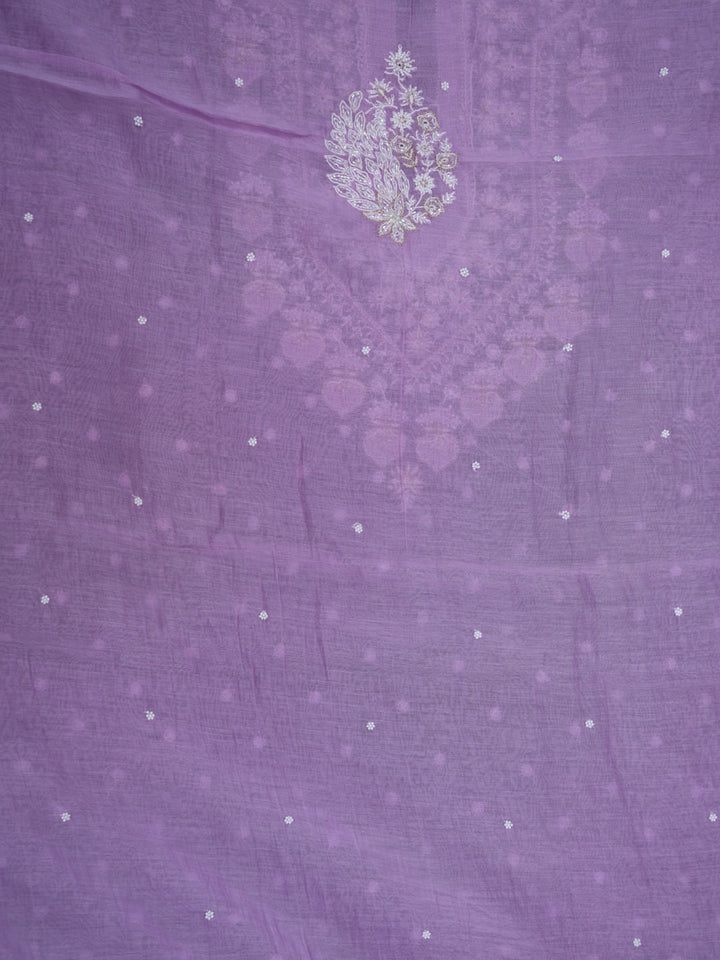 Women Hand Embroidered Chanderi Chikankari Dress Material PCSCA85205FS-MAUVE