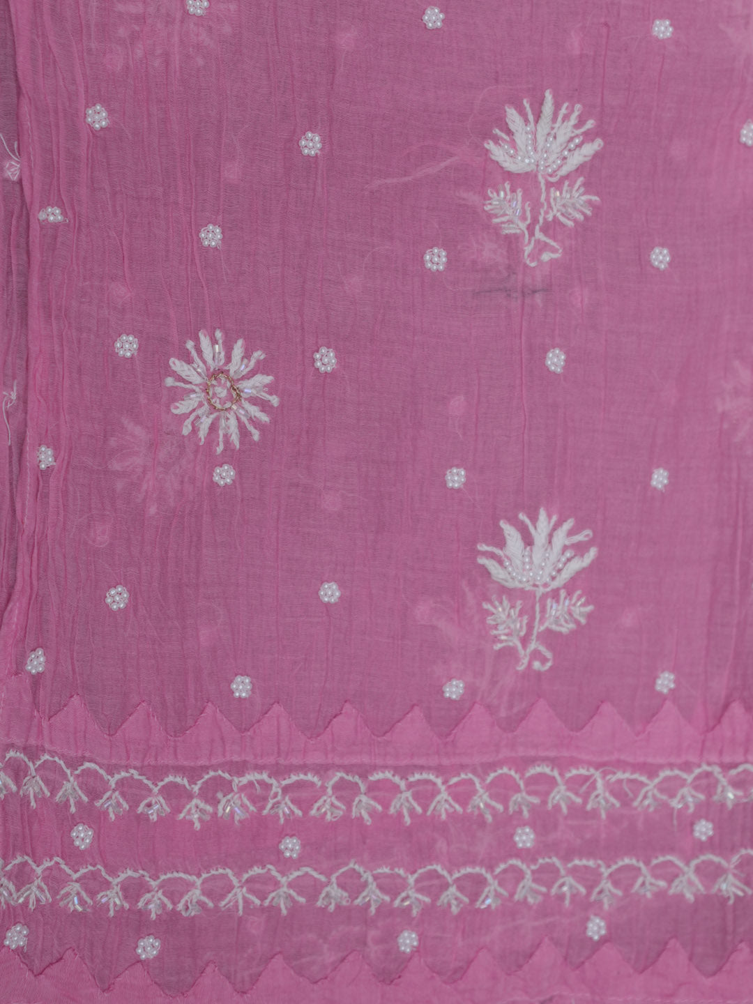 Women Hand Embroidered Chanderi Chikankari Dress Material PCSCA85201FS-PINK