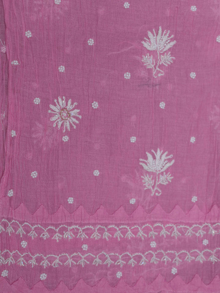 Women Hand Embroidered Chanderi Chikankari Dress Material PCSCA85201FS-PINK