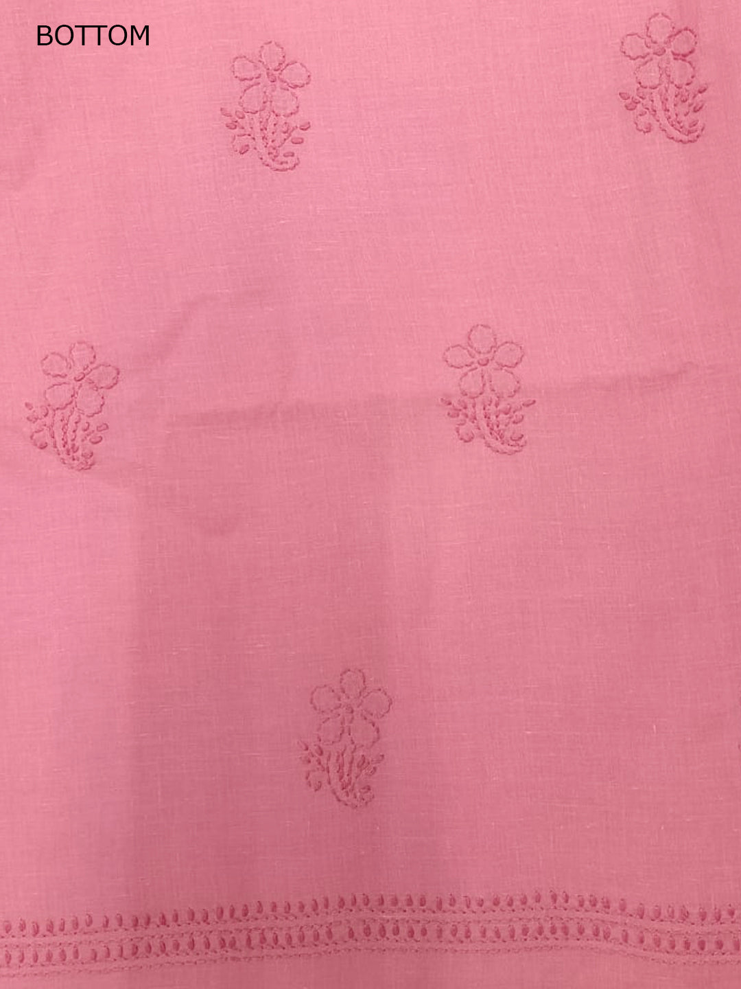 Women Hand Embroidered Chikankari Cotton DressMaterial PCSCU00406FS-DARKPEACH