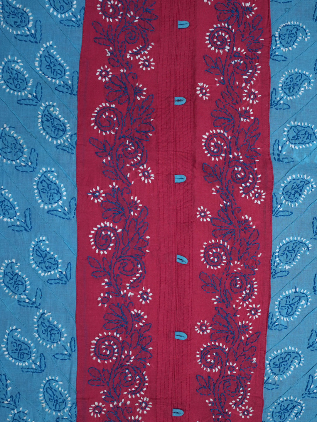 women hand embroidered chikankari cotton dressmaterial PC4120-RED29