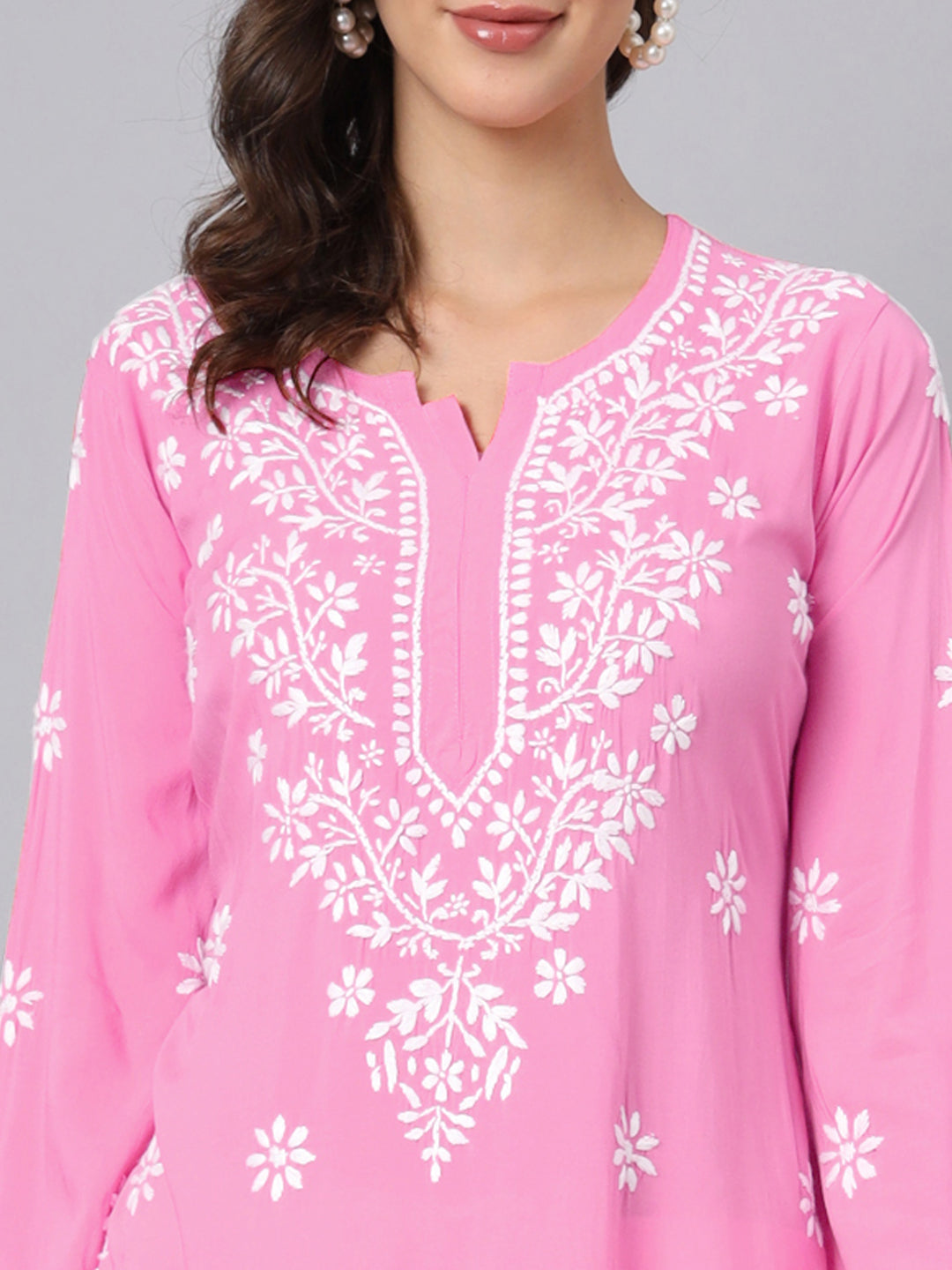 Women Hand Embroidered Chikankari Modal Kurti PC3611