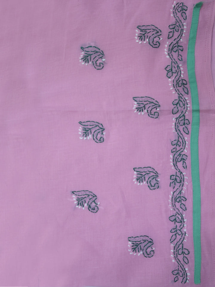 women hand embroidered chikankari cotton dressmaterial PC4120-BABYPINK10