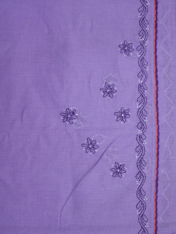 women hand embroidered chikankari cotton dressmaterial PC4120-MAUVE14