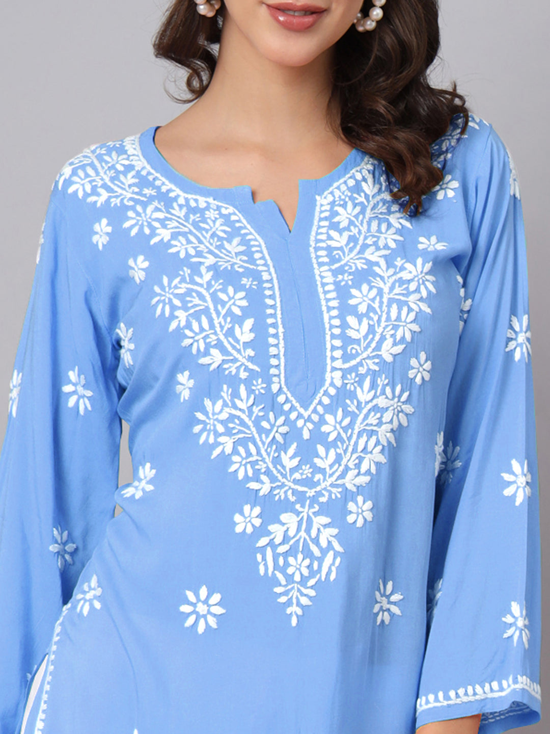 Women Hand Embroidered Chikankari Modal Kurti PC3611